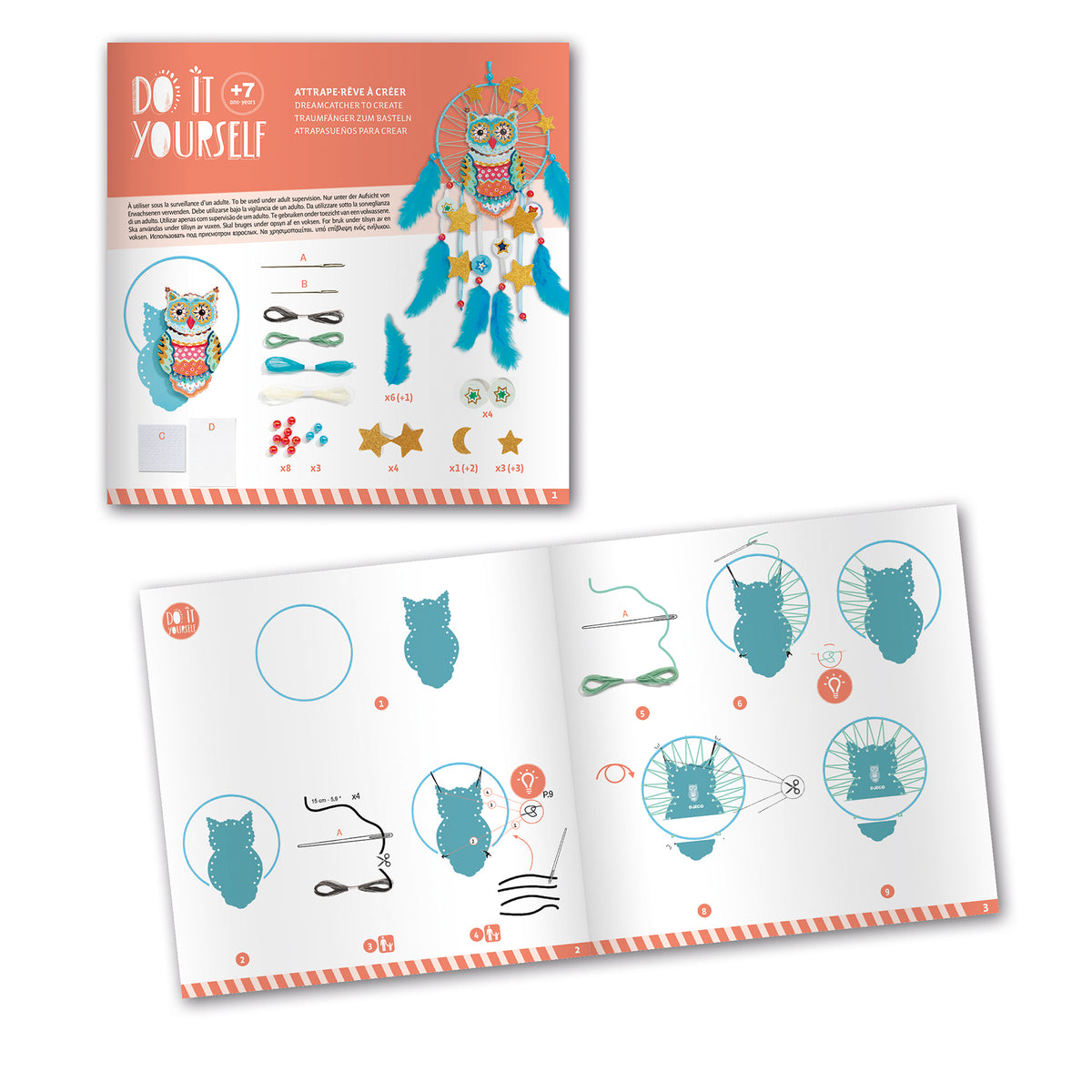 יצירה DIY לוכד חלומות - ינשוף זהוב