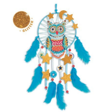 יצירה DIY לוכד חלומות - ינשוף זהוב