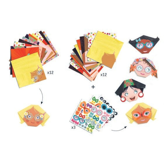 יצירה - אוריגאמי פרצופים יפים