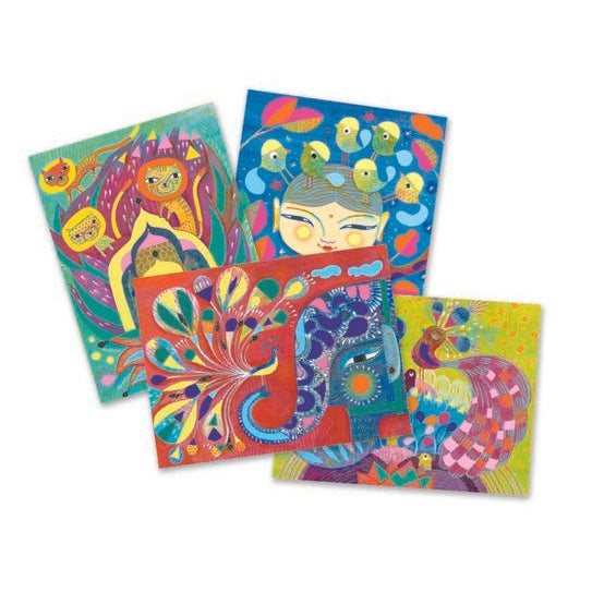 יצירה- צבעי מים הודו