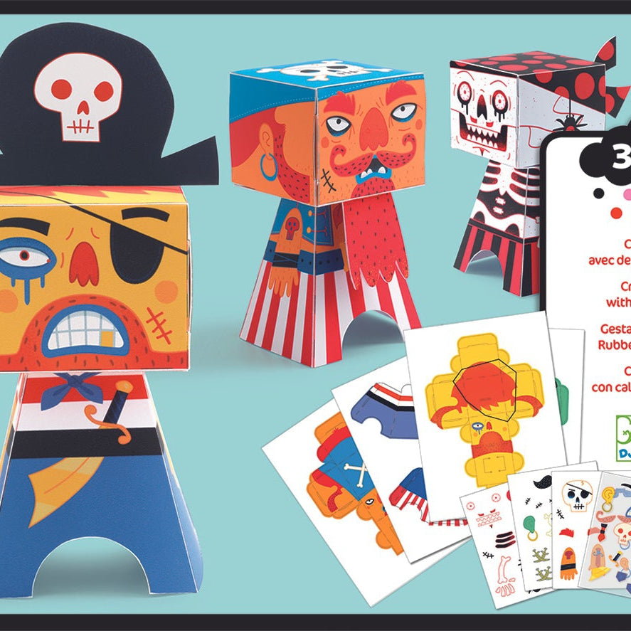 יצירה לקטנים - בניה בנייר וגירוד פיראטים