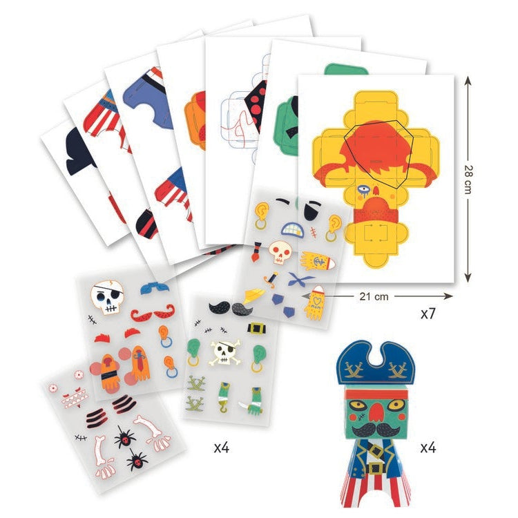 יצירה לקטנים - בניה בנייר וגירוד פיראטים