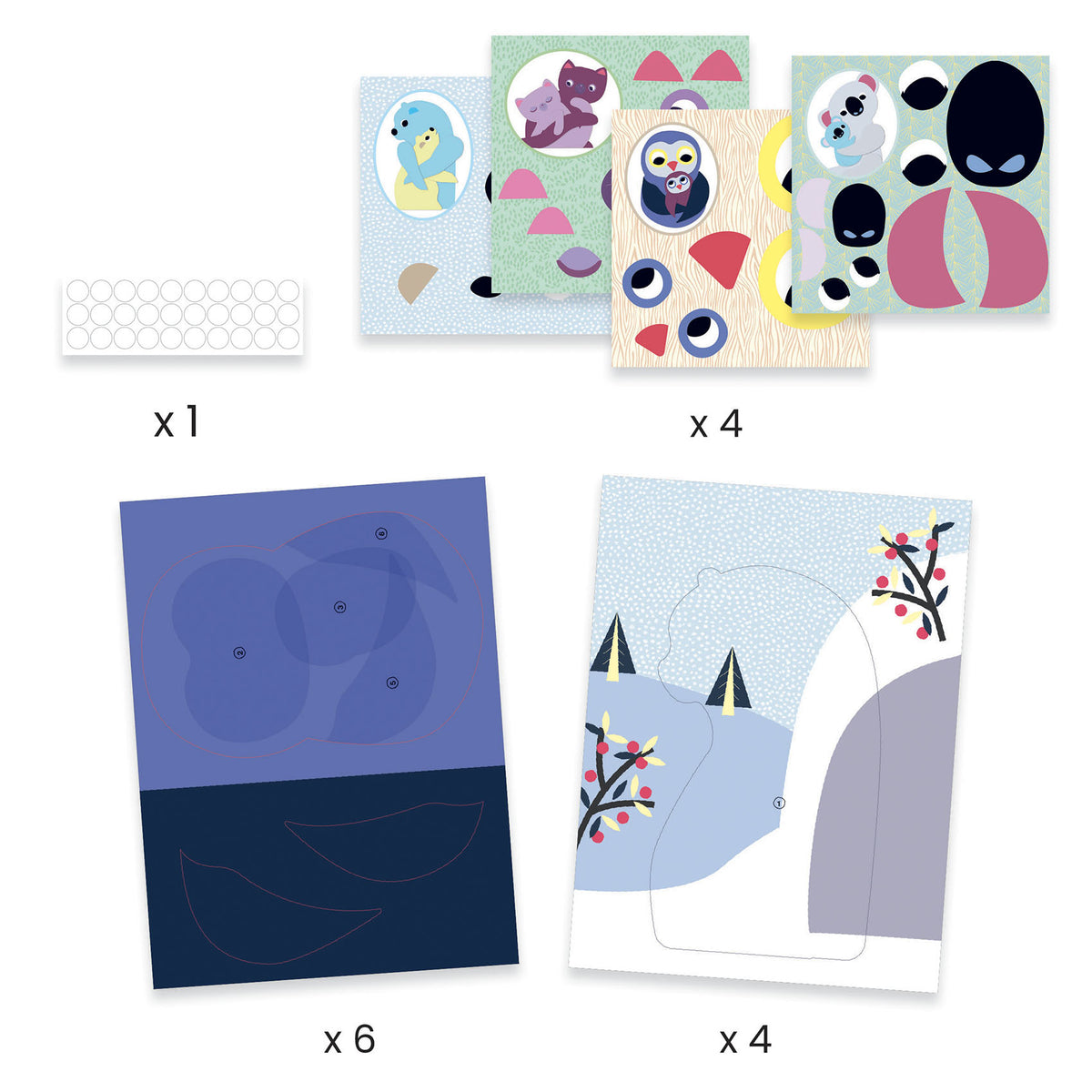 יצירה לקטנים - הדבקת תמונות תלת מימדיות חיבוקים