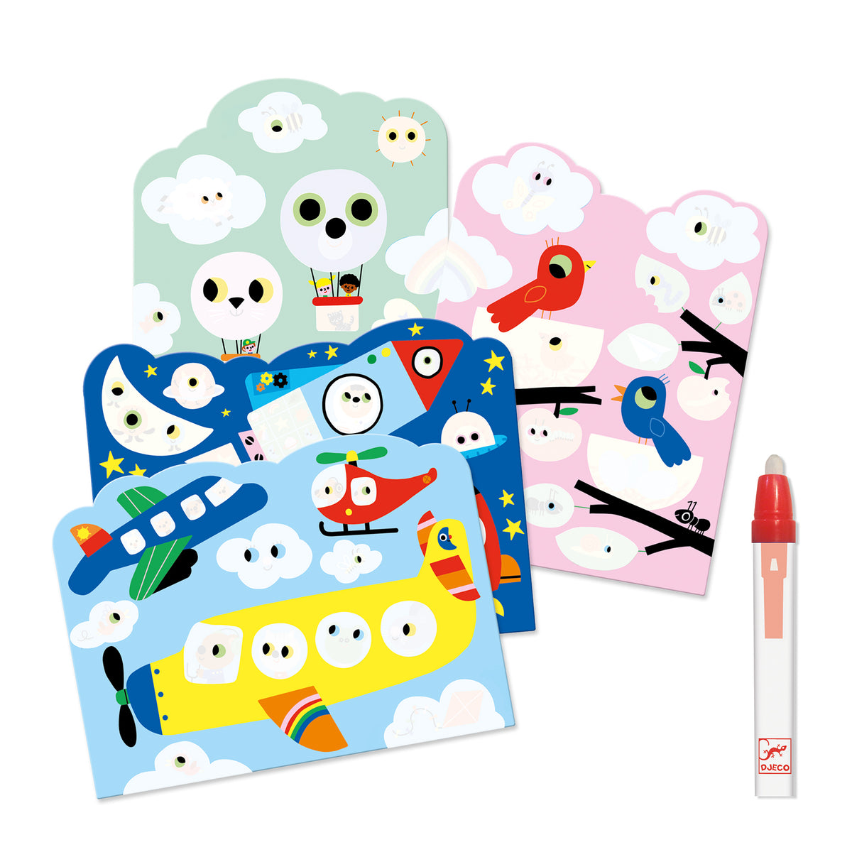 יצירה צביעה עם מים - נסתר בשמיים