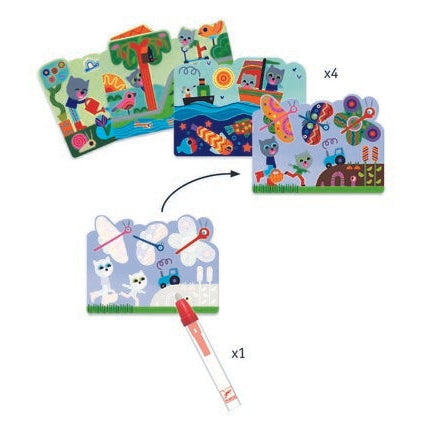 יצירה צביעה עם מים - נסתר בגינה