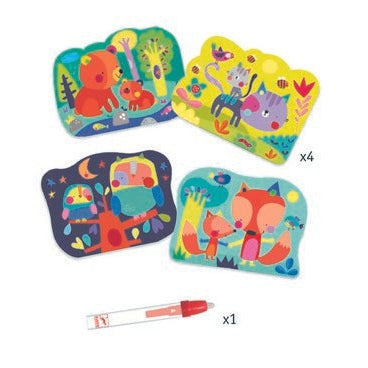 יצירה צביעה עם מים - נסתר ביער