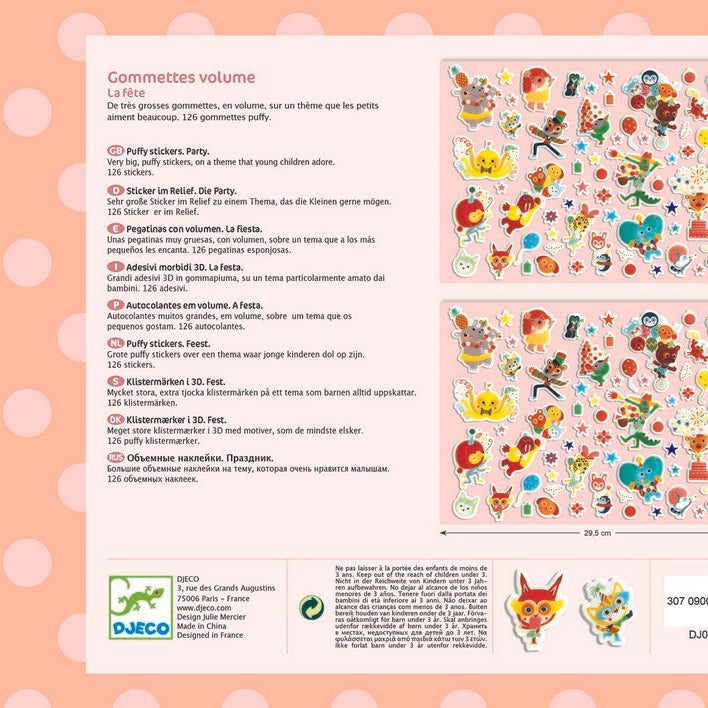 יצירה לקטנים - מדבקות פאפי המסיבה