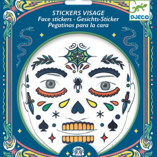 מדבקות פנים - גולגולת