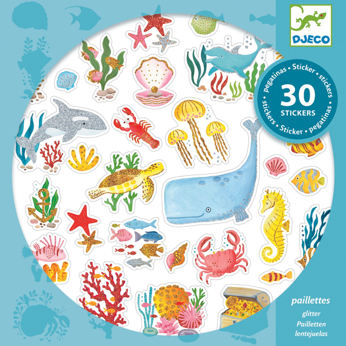 יצירה - מדבקות מנצנצות חלום תת ימי