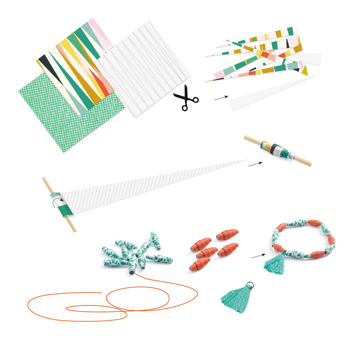 יצירה - צמידים מנייר