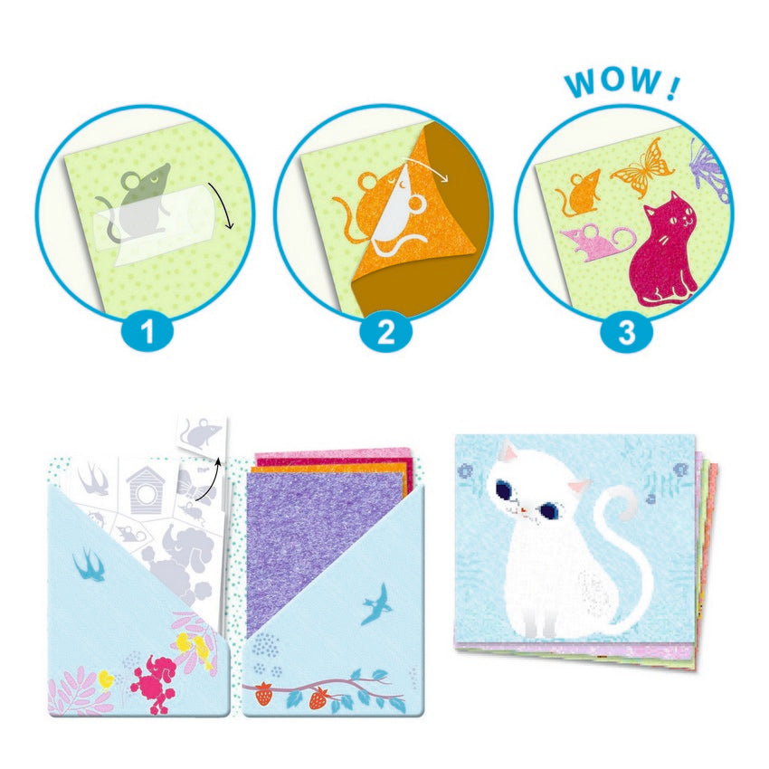 יצירה-ערכת הדבקה קטיפה חתולה