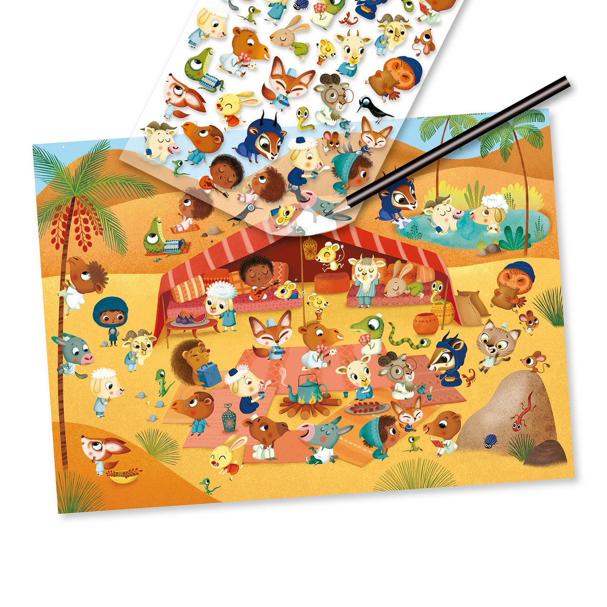 יצירה - הדבקת עם עפרון סוואנה