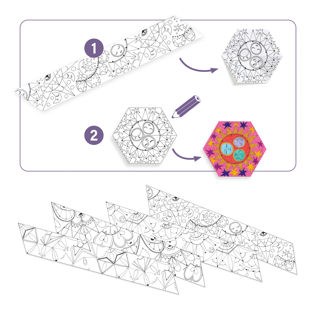יצירה - מנדלות מסתובבות רוזטה