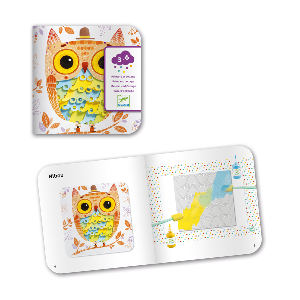 יצירה לקטנטנים - צביעה בספוג והדבקה חיות