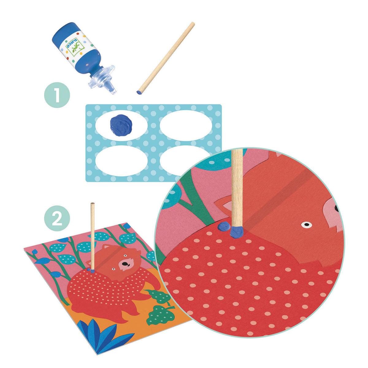 יצירה קטנטנים- חיות בנקודות