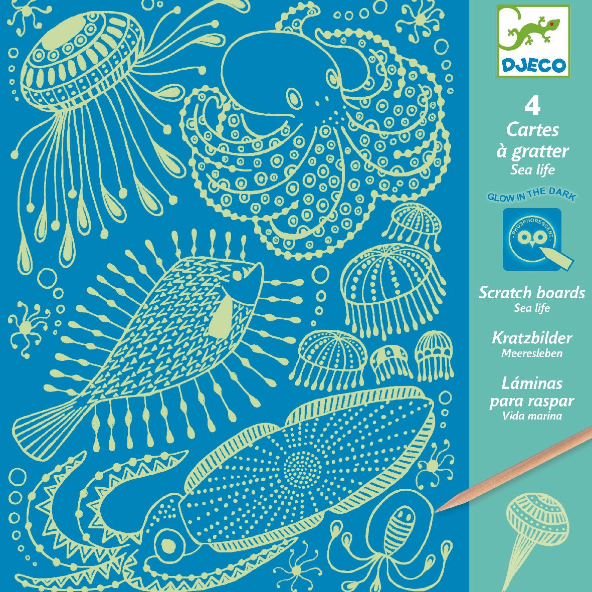 יצירה - חריטה זוהרים תת ימיים