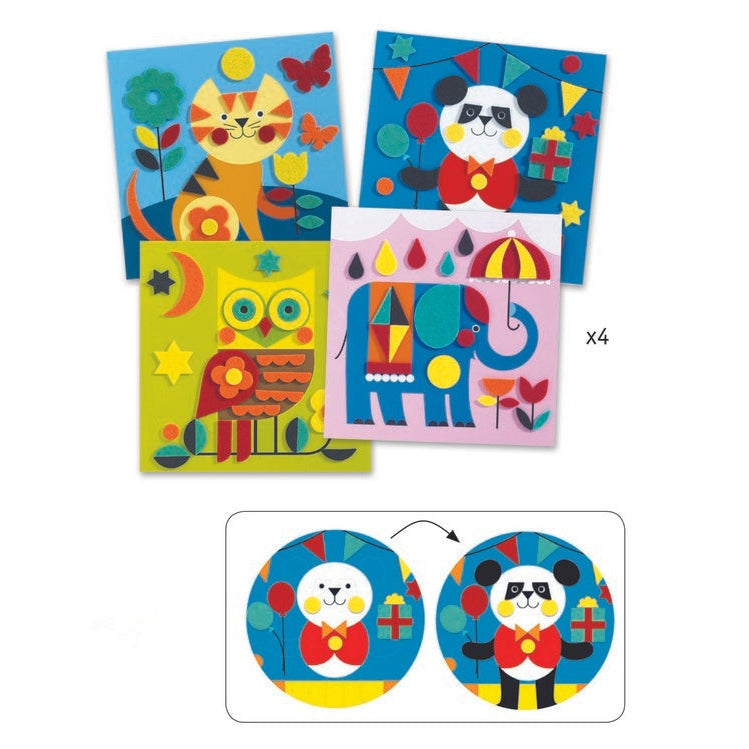 יצירה קטנטנים - הדבקה חיות חמודות