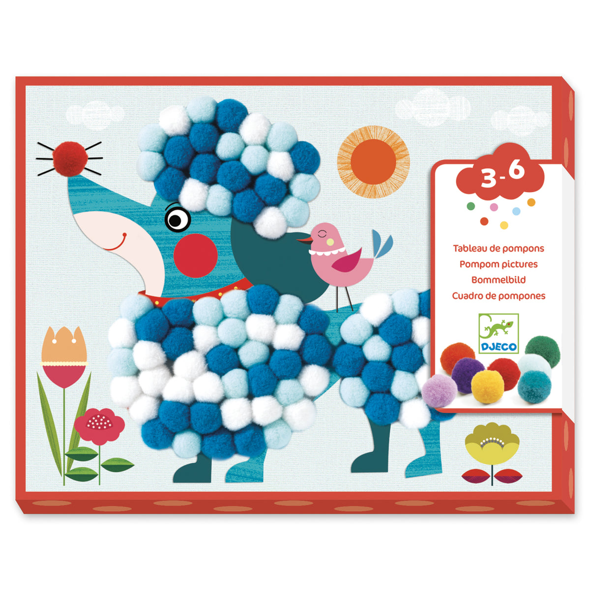 יצירה לקטנטנים - הדבקה פונפונים כלבלבים