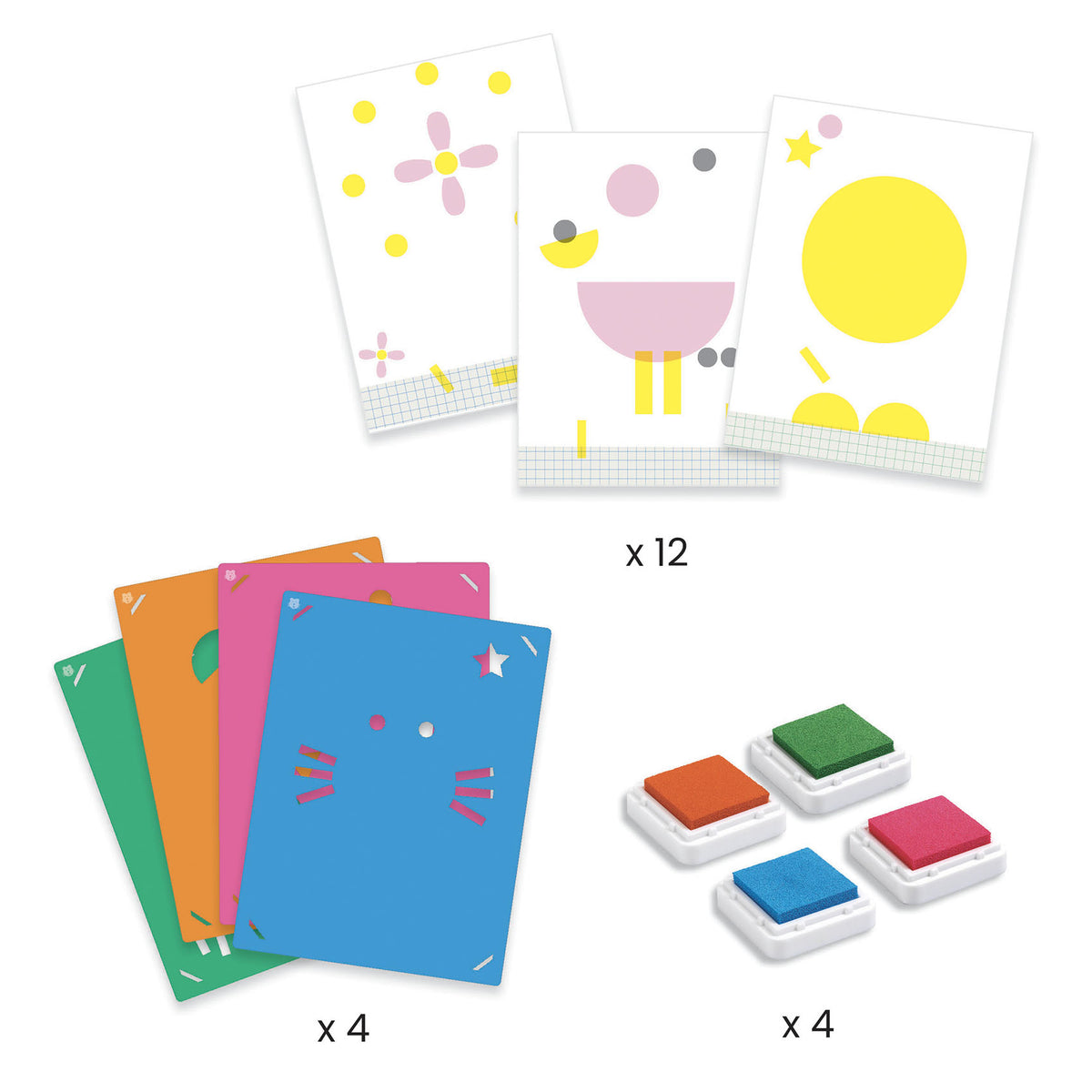 יצירה קטנטנים - חותמות  ושבלונות בשכבות