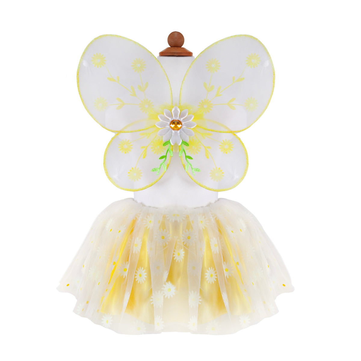 תחפושת 4/7 - ילדת הפרחים חרצית ( חצאית , שרביט , כנפיים)